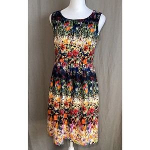 ANTHROPOLOGIE Cynthia Rowley Floral Graphic Print Neoprene Scuba Dress Size 4
